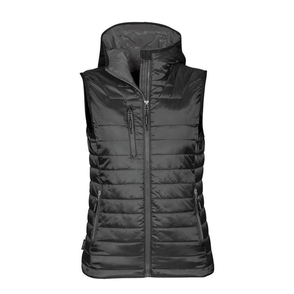 Stormtech Performance Gravity Thermal Hooded Vest Size XS Black‎ Grey Winter NWT